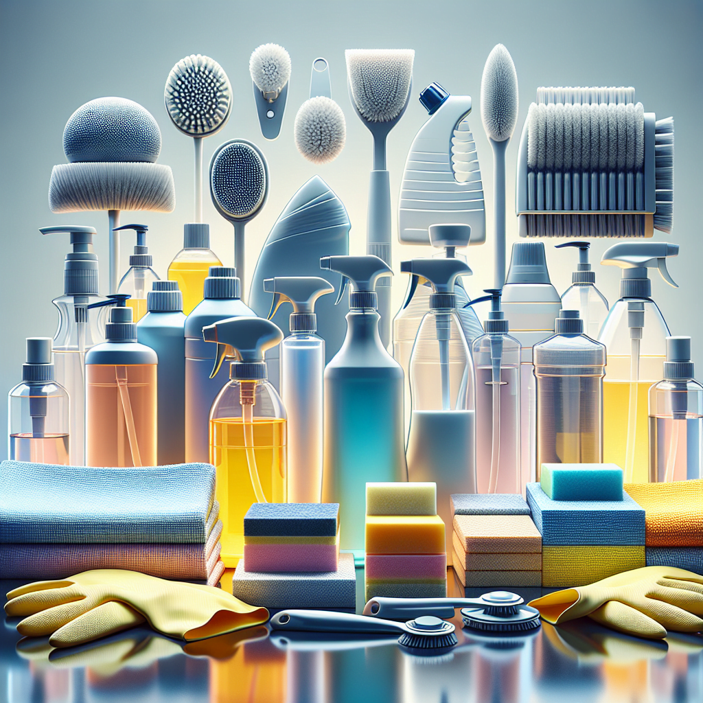 cleaning products needed for a sparkling home
